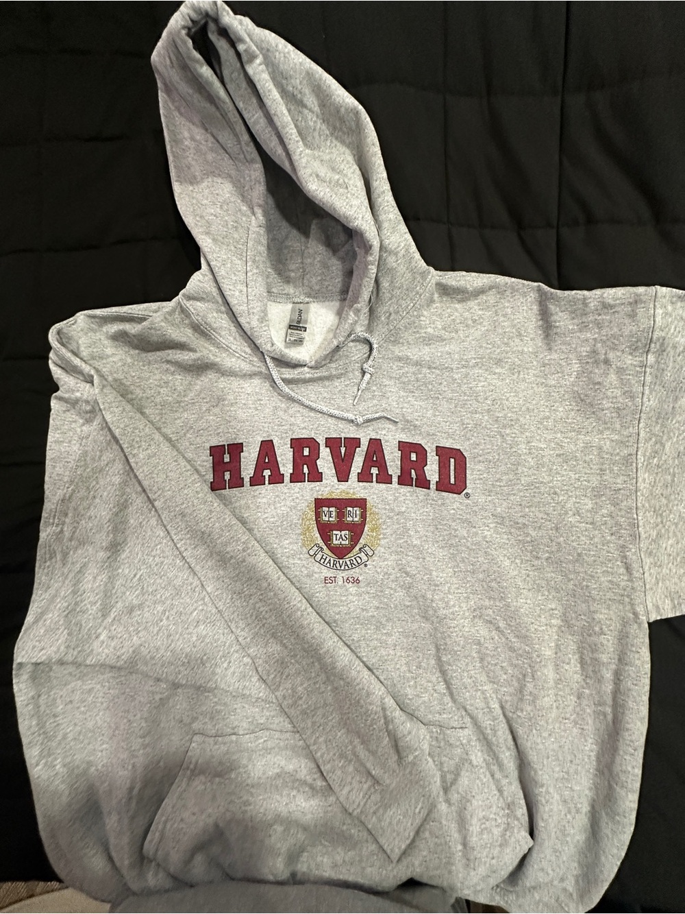 Harvard Gray Hooded Sweatshirt with Crimson Logo (NWT) - Picture 4 of 11
